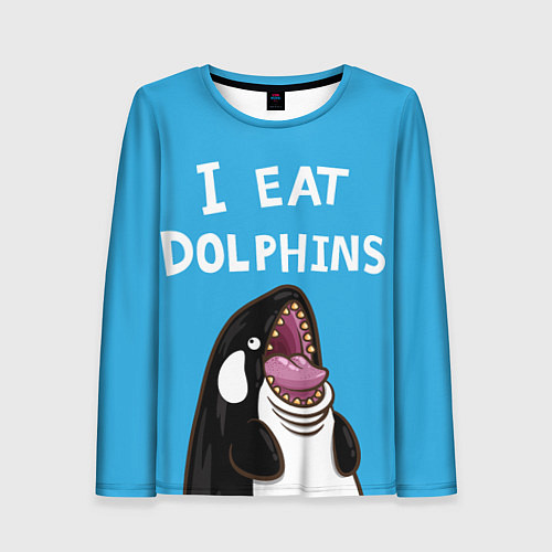 Женский лонгслив I eat dolphins / 3D-принт – фото 1