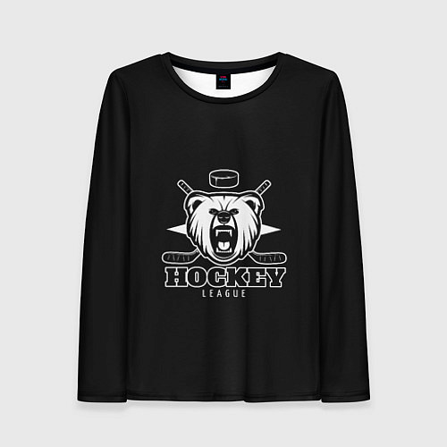 Женский лонгслив Bear hockey / 3D-принт – фото 1