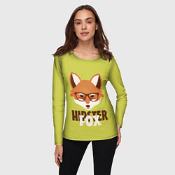 Лонгслив женский Hipster Fox, цвет: 3D-принт — фото 2