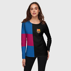 Лонгслив женский Barcelona FC: Black style, цвет: 3D-принт — фото 2