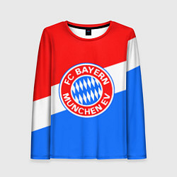 Лонгслив женский FC Bayern: tricolor, цвет: 3D-принт