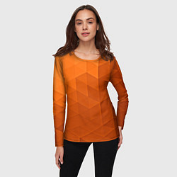 Лонгслив женский Orange abstraction, цвет: 3D-принт — фото 2