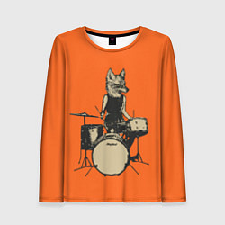 Лонгслив женский Drums Fox, цвет: 3D-принт