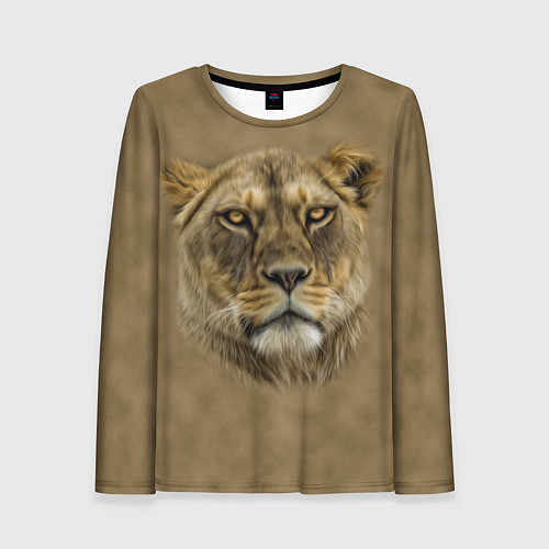 Женский лонгслив Песчаная львица / 3D-принт – фото 1
