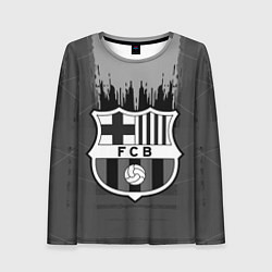 Лонгслив женский FC Barcelona: Grey Abstract, цвет: 3D-принт