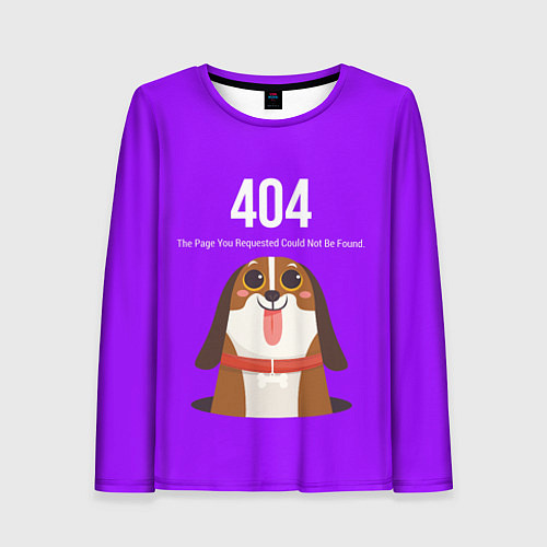 Женский лонгслив Doggy: Error 404 / 3D-принт – фото 1