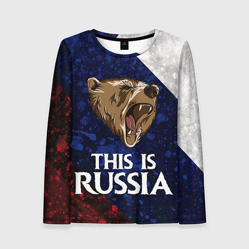 Женский лонгслив Russia: Roaring Bear / 3D-принт – фото 1