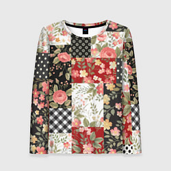 Женский лонгслив Лоскутный орнамент - пэчворк