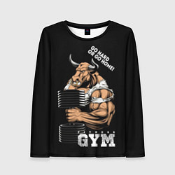 Женский лонгслив Go heavy or go home - bull