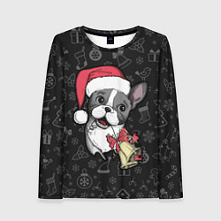 Женский лонгслив Merry Christmas - french bulldog