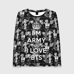 Лонгслив женский I am army and I lover BTS, цвет: 3D-принт