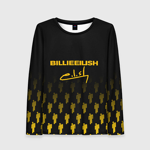 Женский лонгслив Billie Eilish: Yellow & Black Autograph / 3D-принт – фото 1