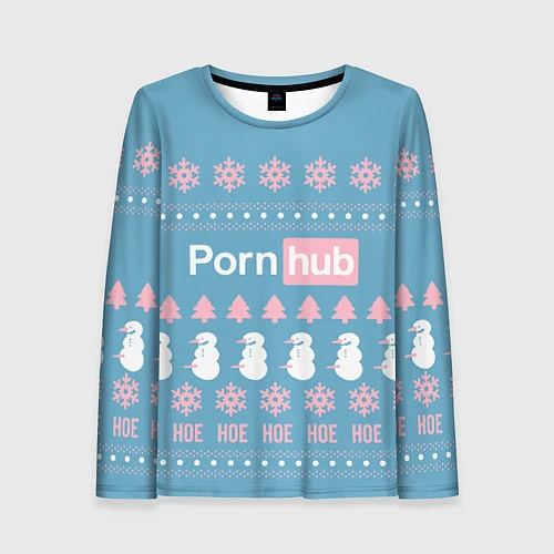 Женский лонгслив Pornhub - christmas sweater / 3D-принт – фото 1