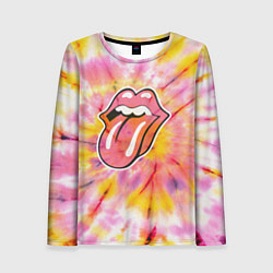 Лонгслив женский Rolling Stones tie-dye, цвет: 3D-принт