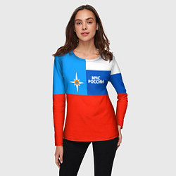 Лонгслив женский Флаг МЧС России, цвет: 3D-принт — фото 2