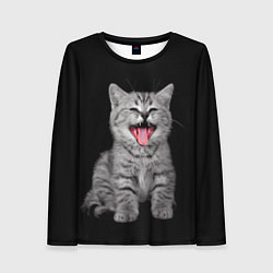Женский лонгслив Кричащий кот