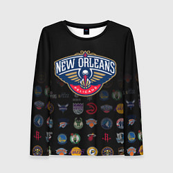 Лонгслив женский New Orleans Pelicans 1, цвет: 3D-принт