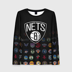 Лонгслив женский Brooklyn Nets 1, цвет: 3D-принт