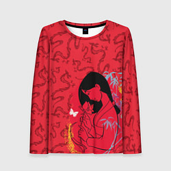 Лонгслив женский Mulan on Mushu Patten, цвет: 3D-принт