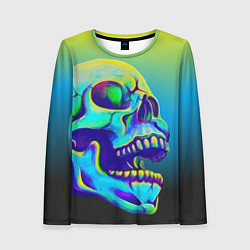 Женский лонгслив Neon skull