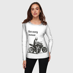 Лонгслив женский Мотоцикл, цвет: 3D-принт — фото 2