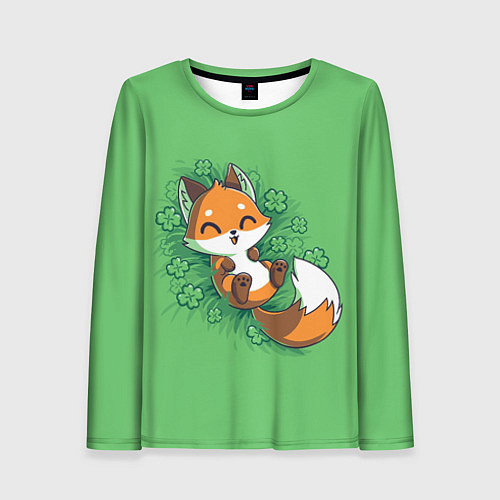 Женский лонгслив Удачливый лис / 3D-принт – фото 1