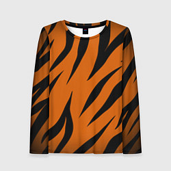 Лонгслив женский Текстура тигра, цвет: 3D-принт