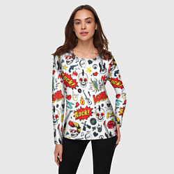 Лонгслив женский Я ЛЮБЛЮ РОК, цвет: 3D-принт — фото 2