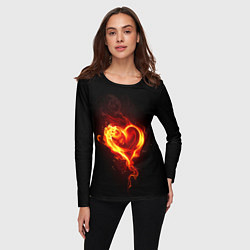 Лонгслив женский Пламенное сердце, цвет: 3D-принт — фото 2