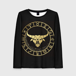 Женский лонгслив Телец в золотом стиле