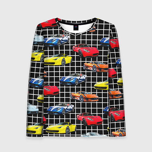 Женский лонгслив Гоночные тачки / 3D-принт – фото 1