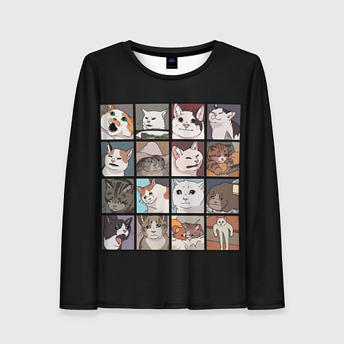 Женский лонгслив Коты и кошки / 3D-принт – фото 1