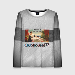 Лонгслив женский Clubhouse Welcome Клабхаус, цвет: 3D-принт