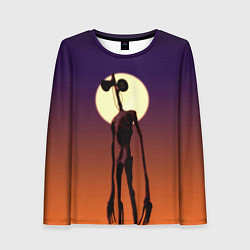 Лонгслив женский Сиреноголовый Хоррор Закат, цвет: 3D-принт