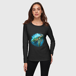 Лонгслив женский Морская черепаха, цвет: 3D-принт — фото 2