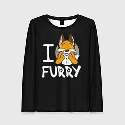 Лонгслив женский I love furry, цвет: 3D-принт