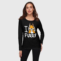 Лонгслив женский I love furry, цвет: 3D-принт — фото 2
