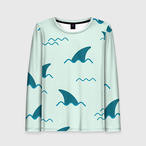 Женский лонгслив Плавники акул / 3D-принт – фото 1