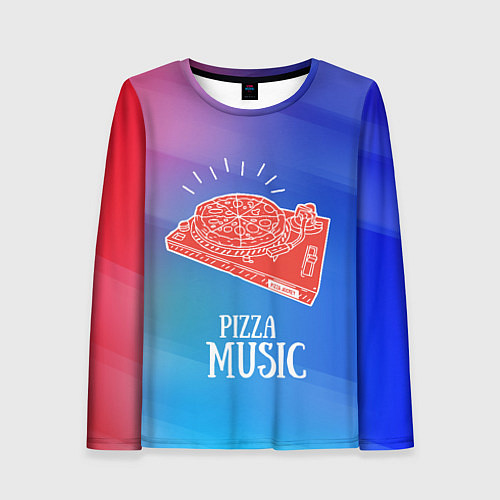 Женский лонгслив PIZZA MUSIC / 3D-принт – фото 1