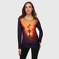 Лонгслив женский СИРЕНОГОЛОВЫЙ ORANGE, цвет: 3D-принт — фото 2