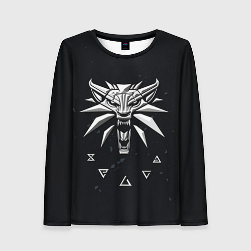 Женский лонгслив THE WITCHER СЕРЫЙ ЛОГОТИП / 3D-принт – фото 1