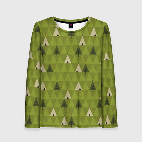 Женский лонгслив Лес Текстура / 3D-принт – фото 1