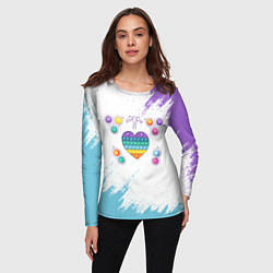 Лонгслив женский POP IT HEART, цвет: 3D-принт — фото 2