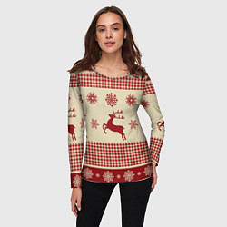 Лонгслив женский Олени, цвет: 3D-принт — фото 2