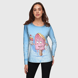 Лонгслив женский Мороженка, цвет: 3D-принт — фото 2