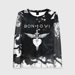 Лонгслив женский BON JOVI БОН ДЖОВИ, цвет: 3D-принт