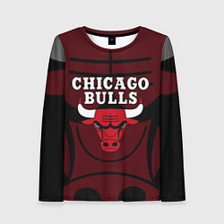 Женский лонгслив CHICAGO BULLS ЧИКАГО БУЛЛС НА ФОНЕ