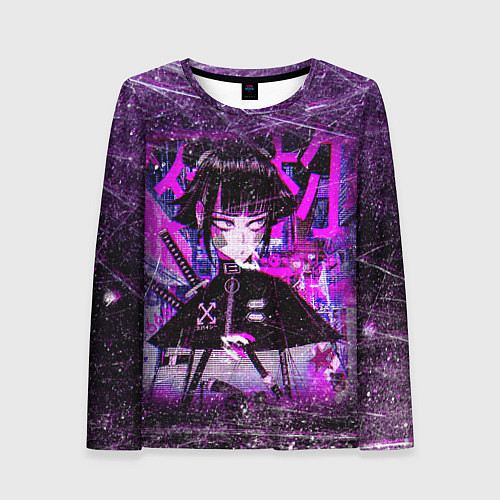 Женский лонгслив Cyberpunk Samurai Anime / 3D-принт – фото 1