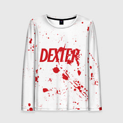 Лонгслив женский Dexter logo Декстер брызги крови, цвет: 3D-принт