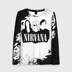 Женский лонгслив Нирвана Рок Группа Гранж ЧБ Nirvana